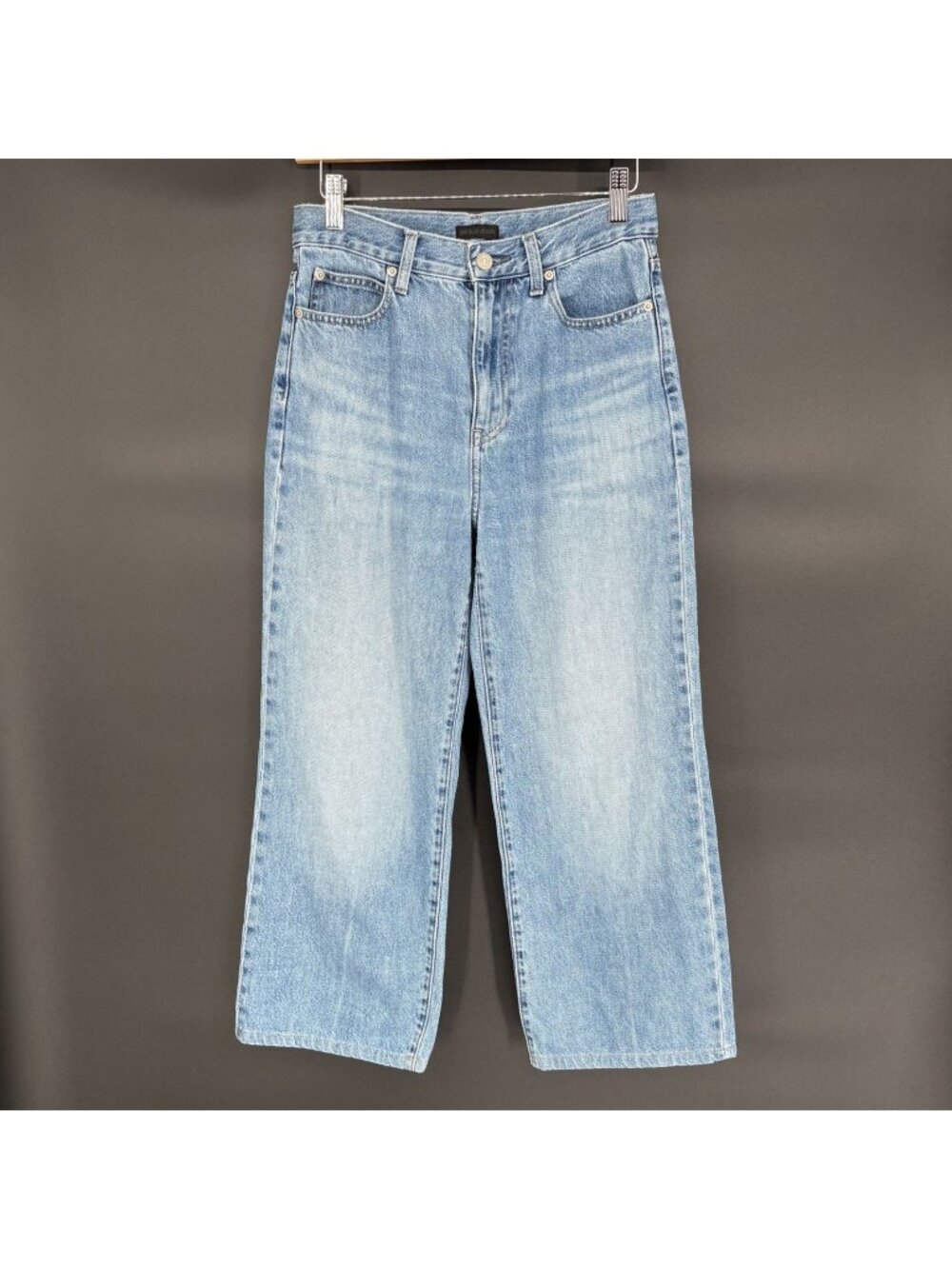 Uniqlo Women's Wide-Leg Denim Jeans Size 24 Light Wash High Rise Cropped Cotton